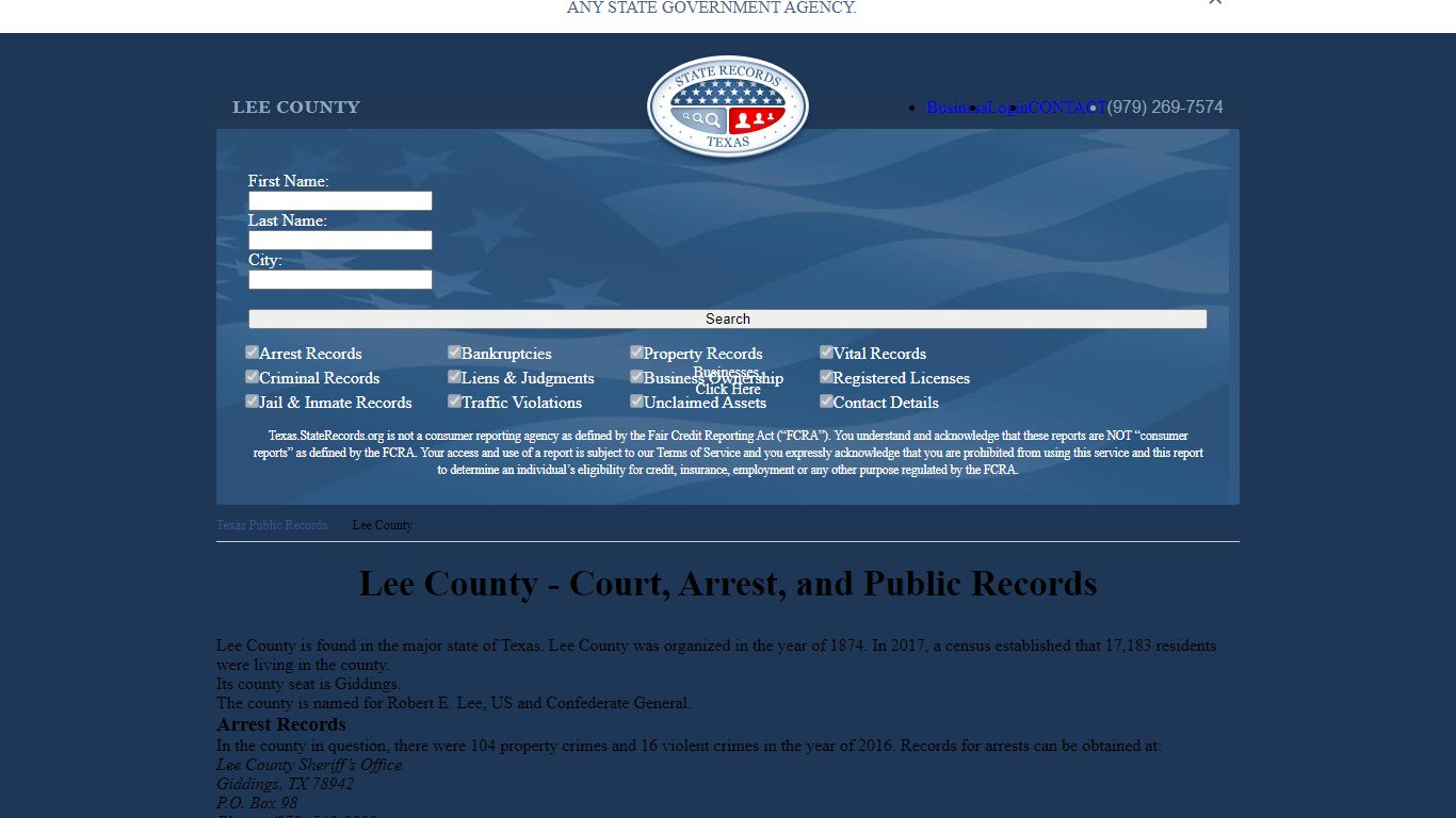 Lee County - Court, Arrest, and Public Records